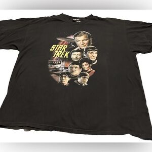 Y2K 2011 Star Trek Cast Black T Shirt Sz 2XL Fits XL CBS Studios